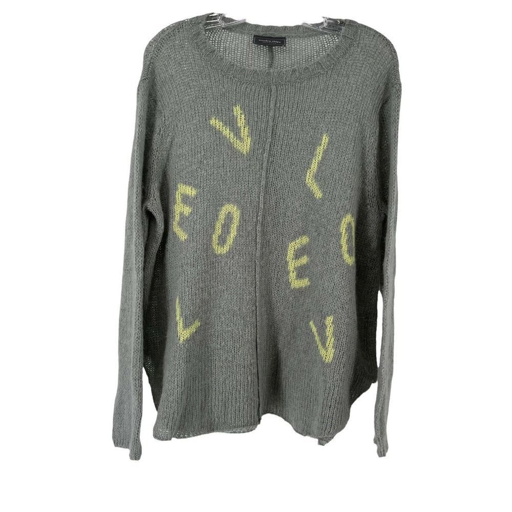 Wooden Ships Sweater Love Gray Womens Size M/L Mohair Wool Blend Pullover Knit